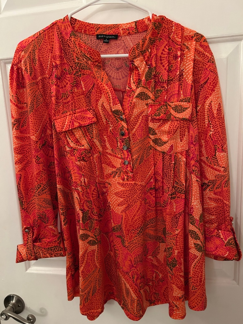 Ava & Grace Floral Flowy Blouse/Tunic L